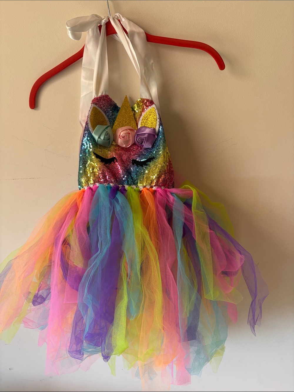 Rainbow Sequin Unicorn Tutu Dress - Multicolor size 6/7